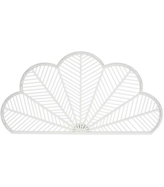 Cabecero para cama de matrimonio ratán teñido en color blanco mdmhogar