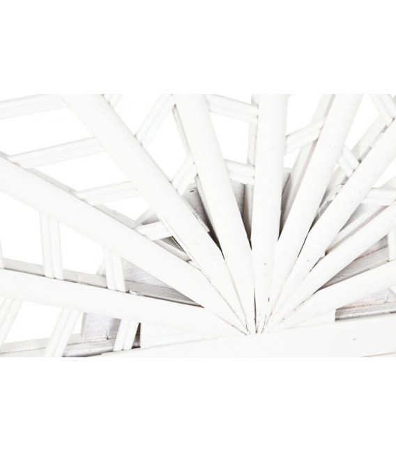 Cabecero para cama de matrimonio ratán teñido en color blanco mdmhogar