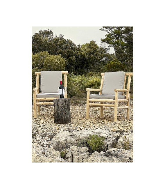 SILLON 65 X 80 X 92 MIKONOS MADERA NATURAL TEXTIL GRIS