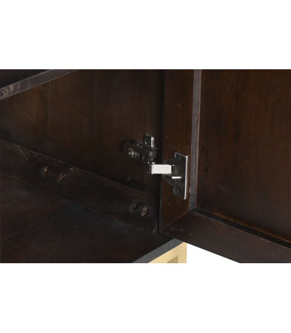 Aparador madera teñida en color nogal base y tiradores acabado oro mdmhogar