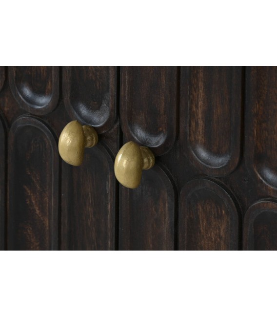 Aparador madera teñida en color nogal base y tiradores acabado oro mdmhogar