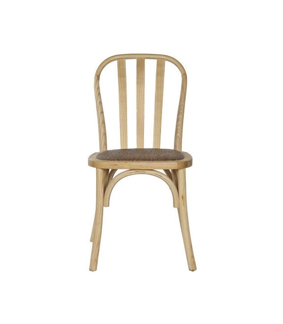 Silla de comedor comoda madera olmo natural asiento en ratán nogal mdmhogar