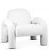 Sillón estilo moderno muy original lana boucle color blanco mdmhogar
