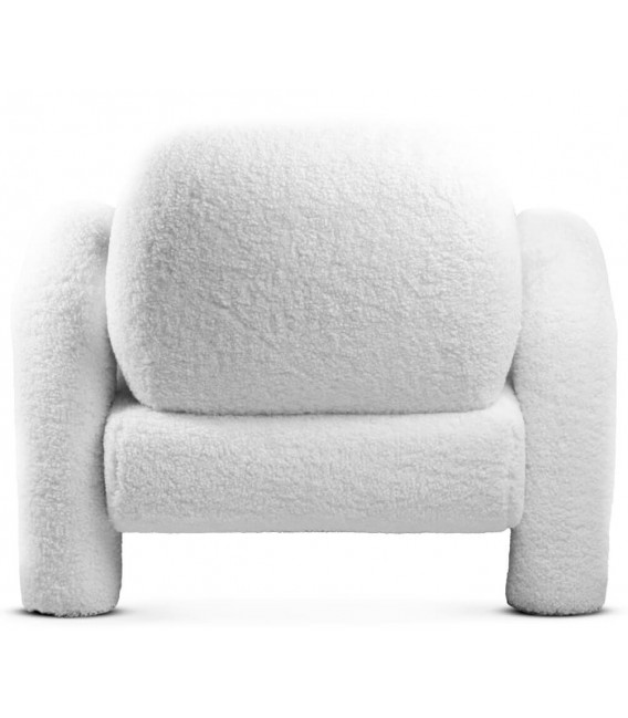 Sillón estilo moderno muy original lana boucle color blanco mdmhogar