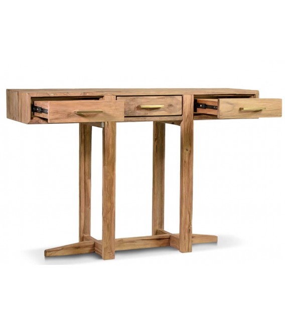 Consola de entrada grande madera de teca natural mdmhogar