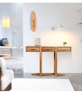 Consola de entrada grande madera de teca natural mdmhogar