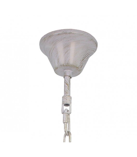 Lampara de techo metal blanco rozado pantallas textil color blanco mdmhogar