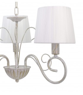 Lampara de techo metal blanco rozado pantallas textil color blanco mdmhogar