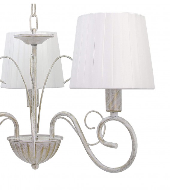 Lampara de techo metal blanco rozado pantallas textil color blanco mdmhogar