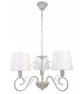 Lampara de techo metal blanco rozado pantallas textil color blanco mdmhogar