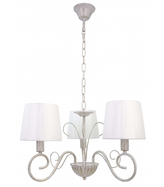 Lampara de techo metal blanco rozado pantallas textil color blanco mdmhogar