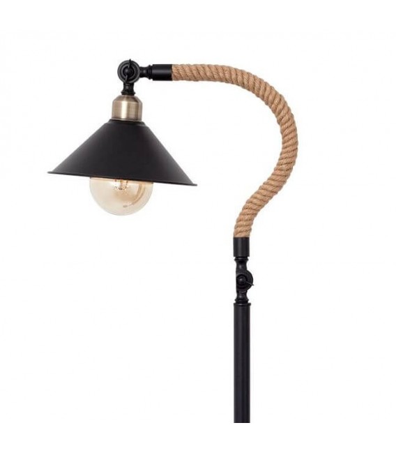 Lampara de pie diseño Rústico metal y soga mdmhogar