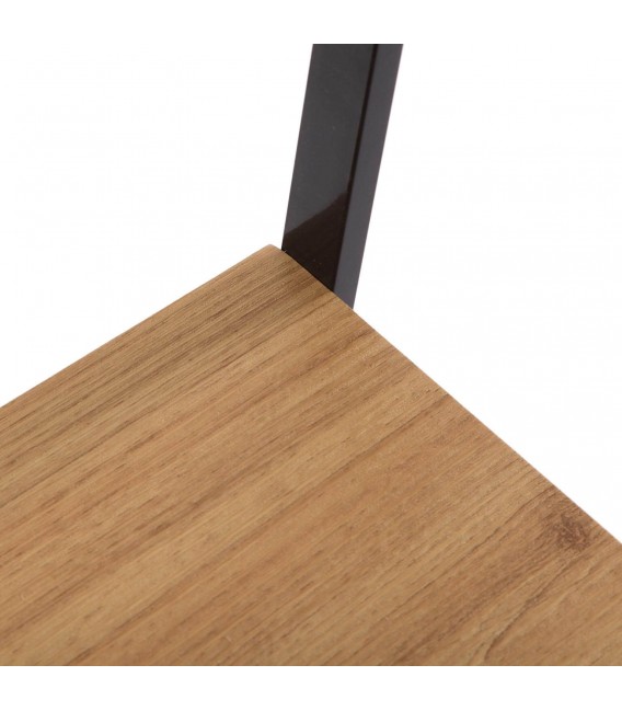 Perchero tipo burro madera imitación roble tostado metal negro mdmhogar