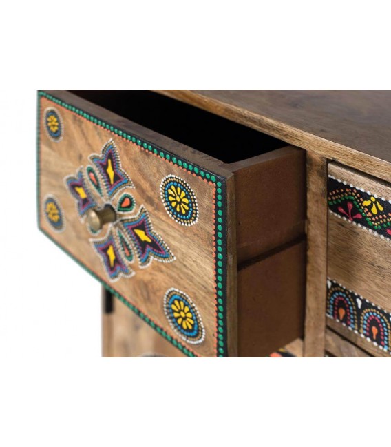 Taquillón madera maciza con todos los detalles pintados a mano mdmhogar