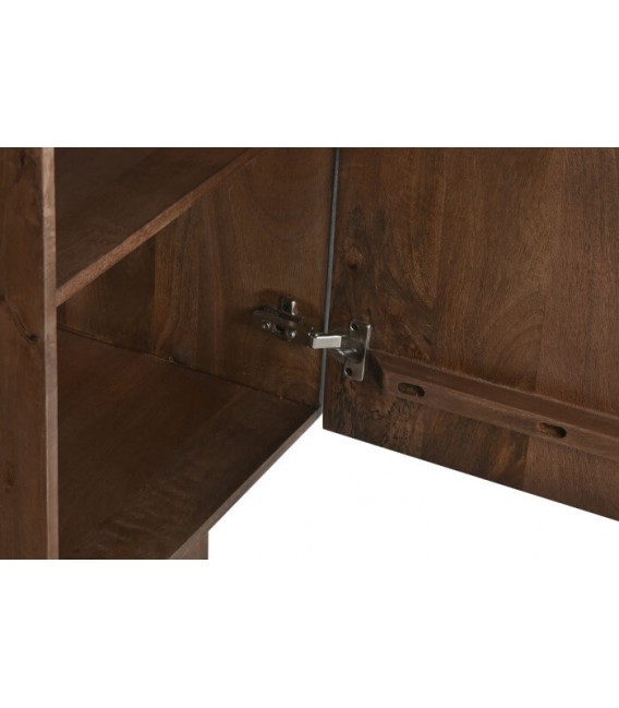 Aparador original madera de mango color nogal tapa en mármol blanco mdmhogar