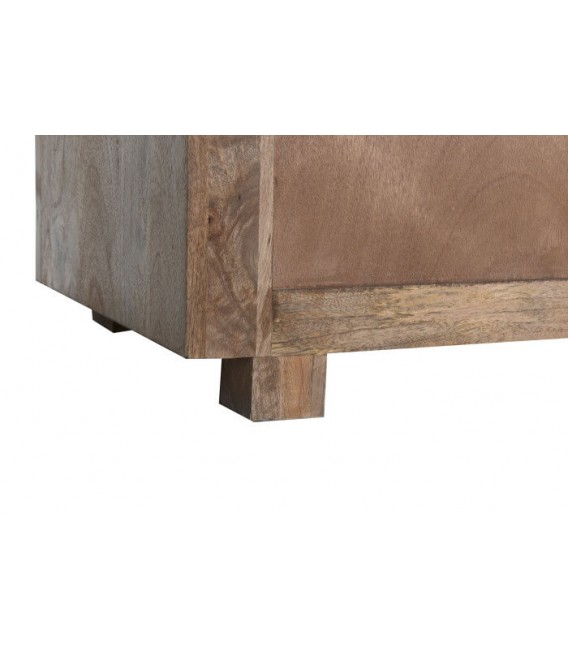 Aparador original madera de mango color nogal tapa en mármol blanco mdmhogar