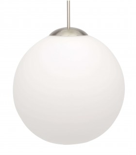 Lámpara de techo moderna esfera de cristal blanco metal plata mdmhogar