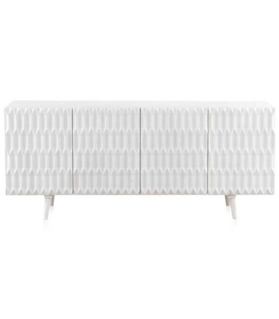 Aparador realizado en madera de mango tallada teñida en color blanco mdmhogar