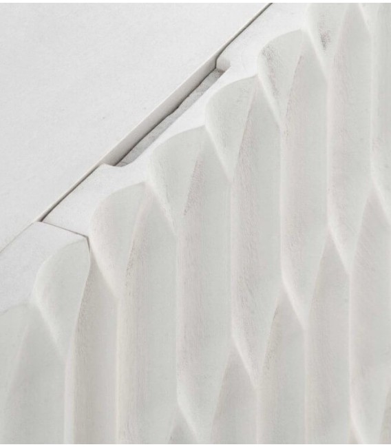 Aparador realizado en madera de mango tallada teñida en color blanco mdmhogar