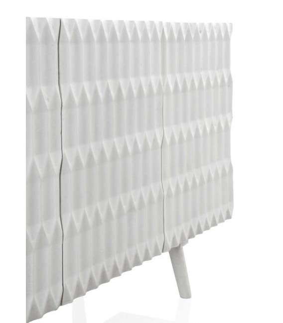 Aparador realizado en madera de mango tallada teñida en color blanco mdmhogar