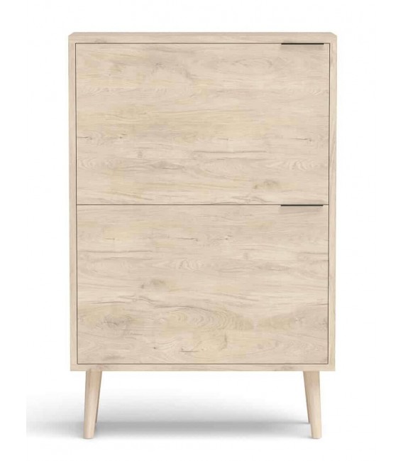 Mueble zapatero melamina imitación roble natural con patas madera mdmhogar