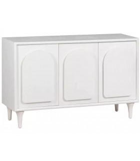 Aparador pequeño madera de abeto lacada en blanco estilo ibicenco