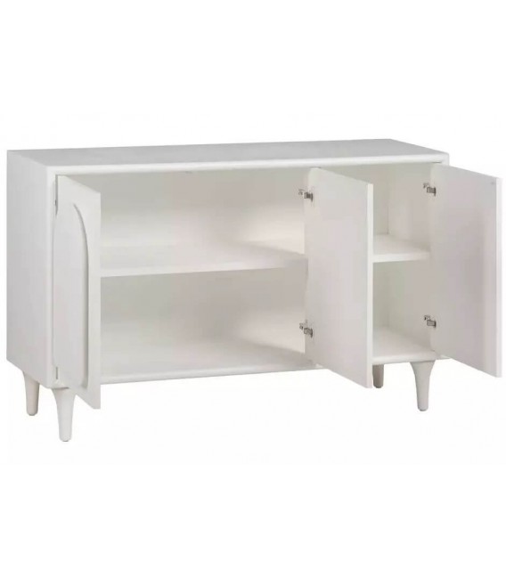 Aparador pequeño madera de abeto lacada en blanco estilo ibicenco