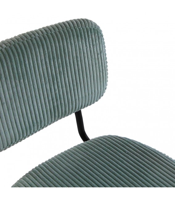 Silla de comedor muy cómoda metal negro pana color menta mdmhogar