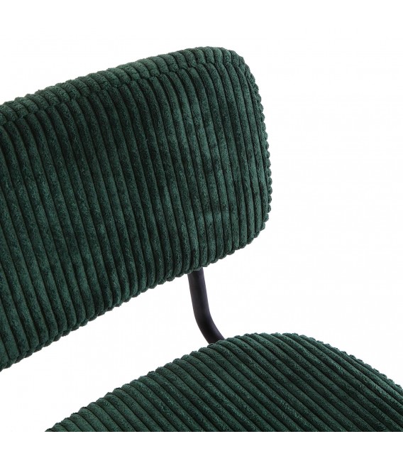 Silla de comedor muy cómoda metal negro pana color verde mdmhogar