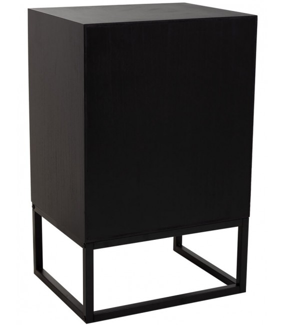 Mesita de noche con 1 cajón y 1 puerta industrial acabado vintage mdmhogar