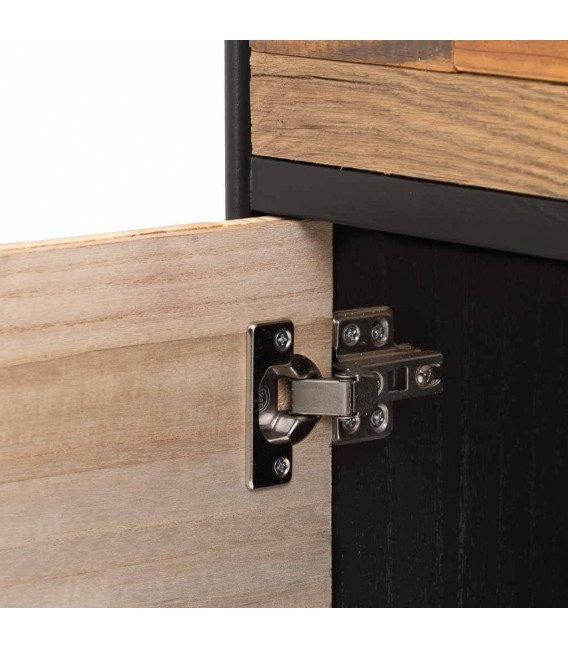 Mesita de noche con 1 cajón y 1 puerta industrial acabado vintage mdmhogar