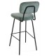 Taburete barra muy cómodo metal negro tapizado en pana color menta. mdmhogar