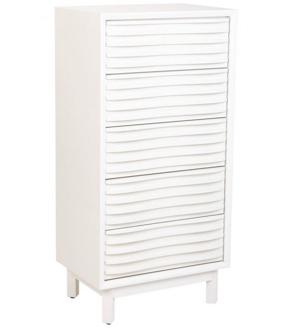 Sinfonier de estilo ibicenco con 5 cajones lacado en blanco mdmhogar