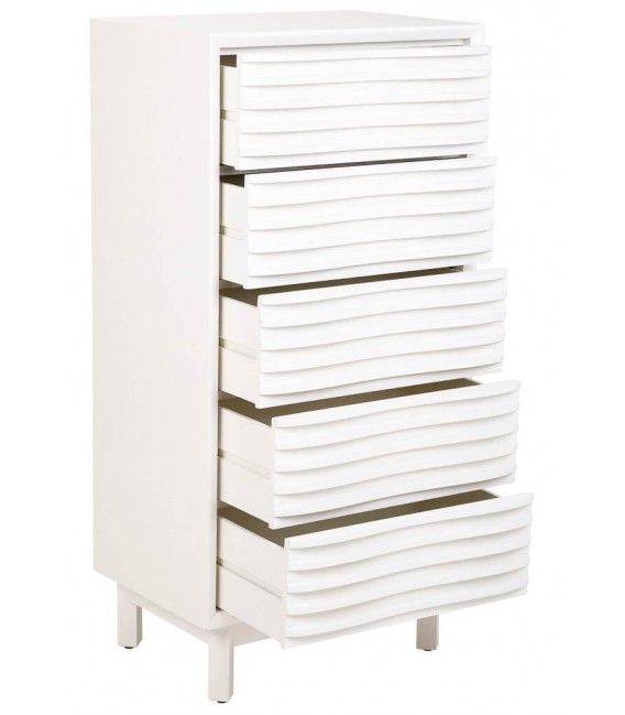 Sinfonier de estilo ibicenco con 5 cajones lacado en blanco mdmhogar