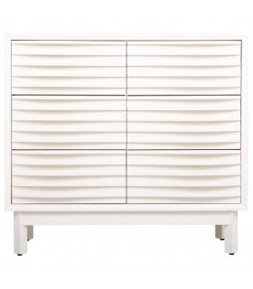 Cómoda de estilo ibicenco con 6 cajones lacada en blanco mdmhogar