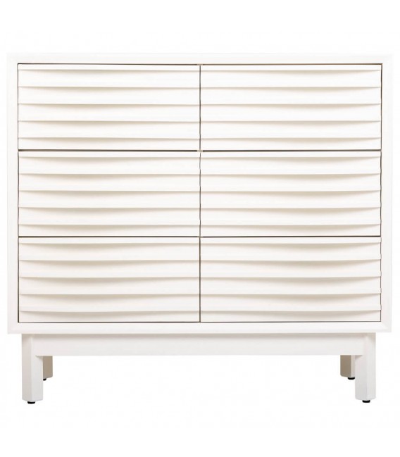 Cómoda de estilo ibicenco con 6 cajones lacada en blanco mdmhogar