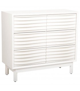 Cómoda de estilo ibicenco con 6 cajones lacada en blanco mdmhogar