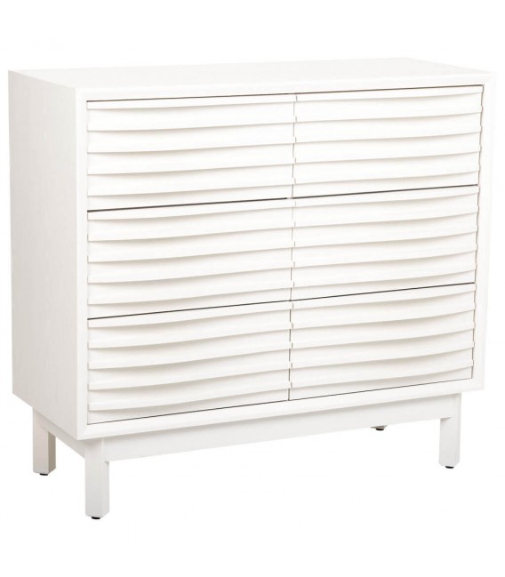 Cómoda de estilo ibicenco con 6 cajones lacada en blanco mdmhogar