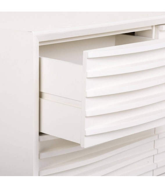 Cómoda de estilo ibicenco con 6 cajones lacada en blanco mdmhogar