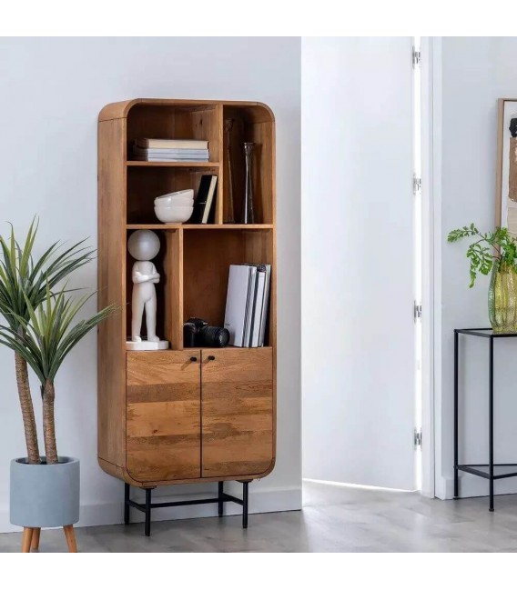 Librería estantería madera maciza de mango esquinas redondeadas mdmhogar