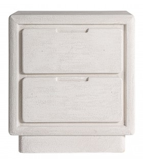 Mesita de noche realizada en madera dm efecto yeso blanco roto