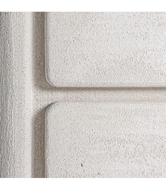 Mesita de noche realizada en madera dm efecto yeso blanco roto