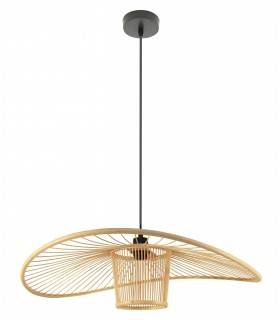 Lámpara de techo ratán natural estilo oriental mdmhogar