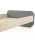 Cama individual madera de pino natural mdf lacado en gris mdmhogar
