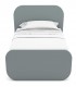 Cama individual madera de pino natural mdf lacado en gris mdmhogar