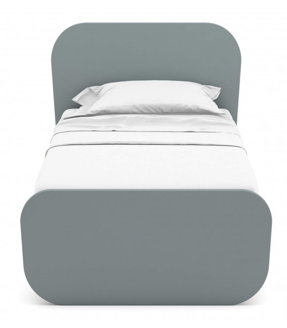 Cama individual madera de pino natural mdf lacado en gris mdmhogar