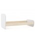 Cama individual madera de pino natural y mdf lacado en blanco mdmhogar