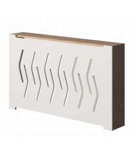 Cubre radiador mediano madera mdf imitación roble frente color blanco mdmhogar