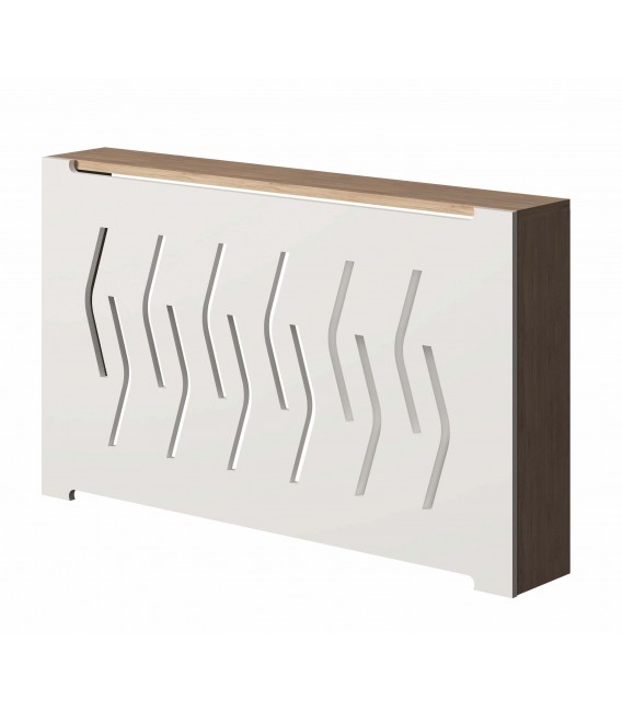 Cubre radiador mediano madera mdf imitación roble frente color blanco mdmhogar