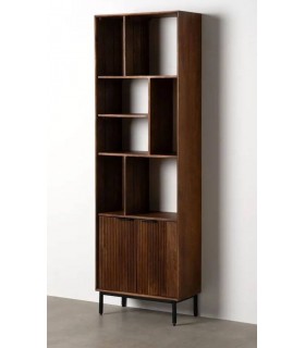 Estantería con 2 puertas madera de mango metal negro mdmhogar